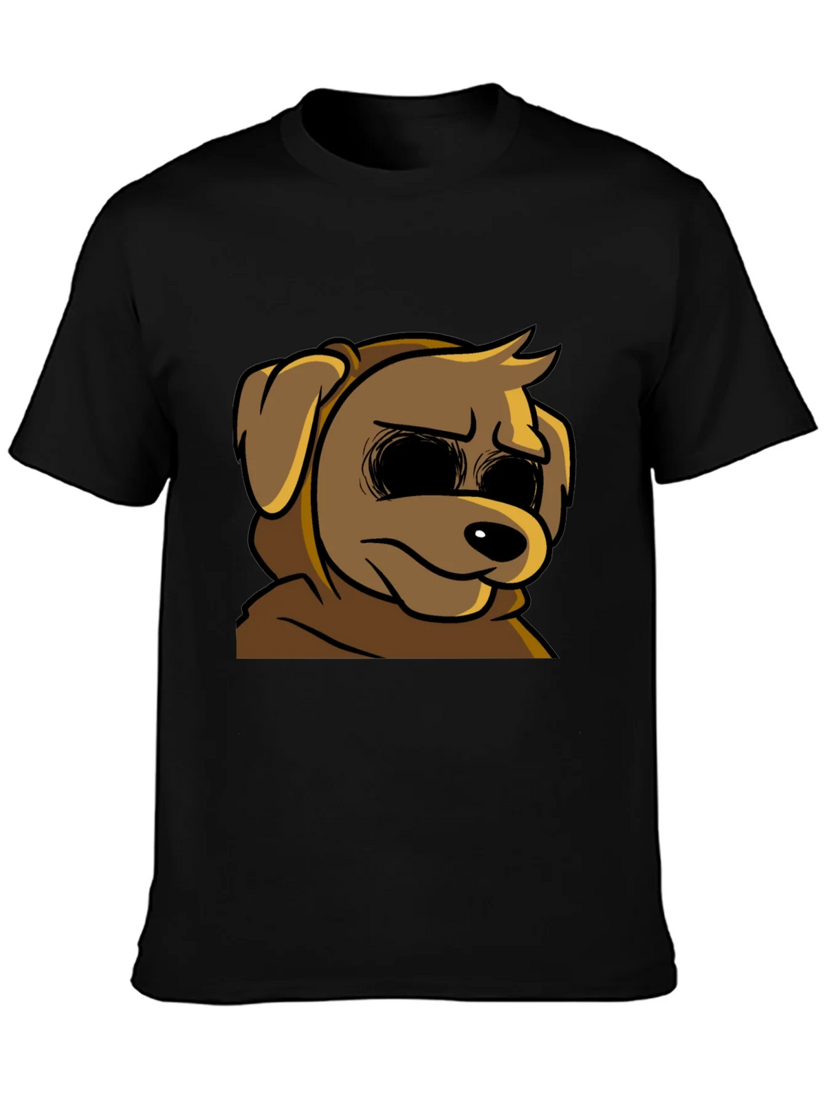 Cartoon Dog Graphic T-Shirt - Soft Black Tee