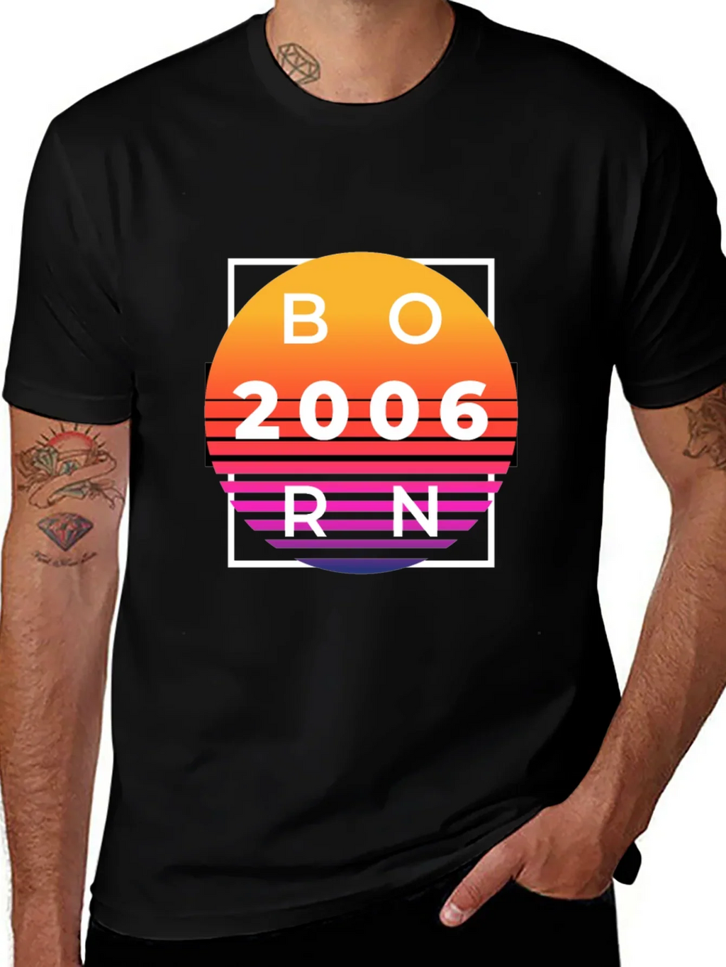 Born in 2006 Retro Sunset T-Shirt