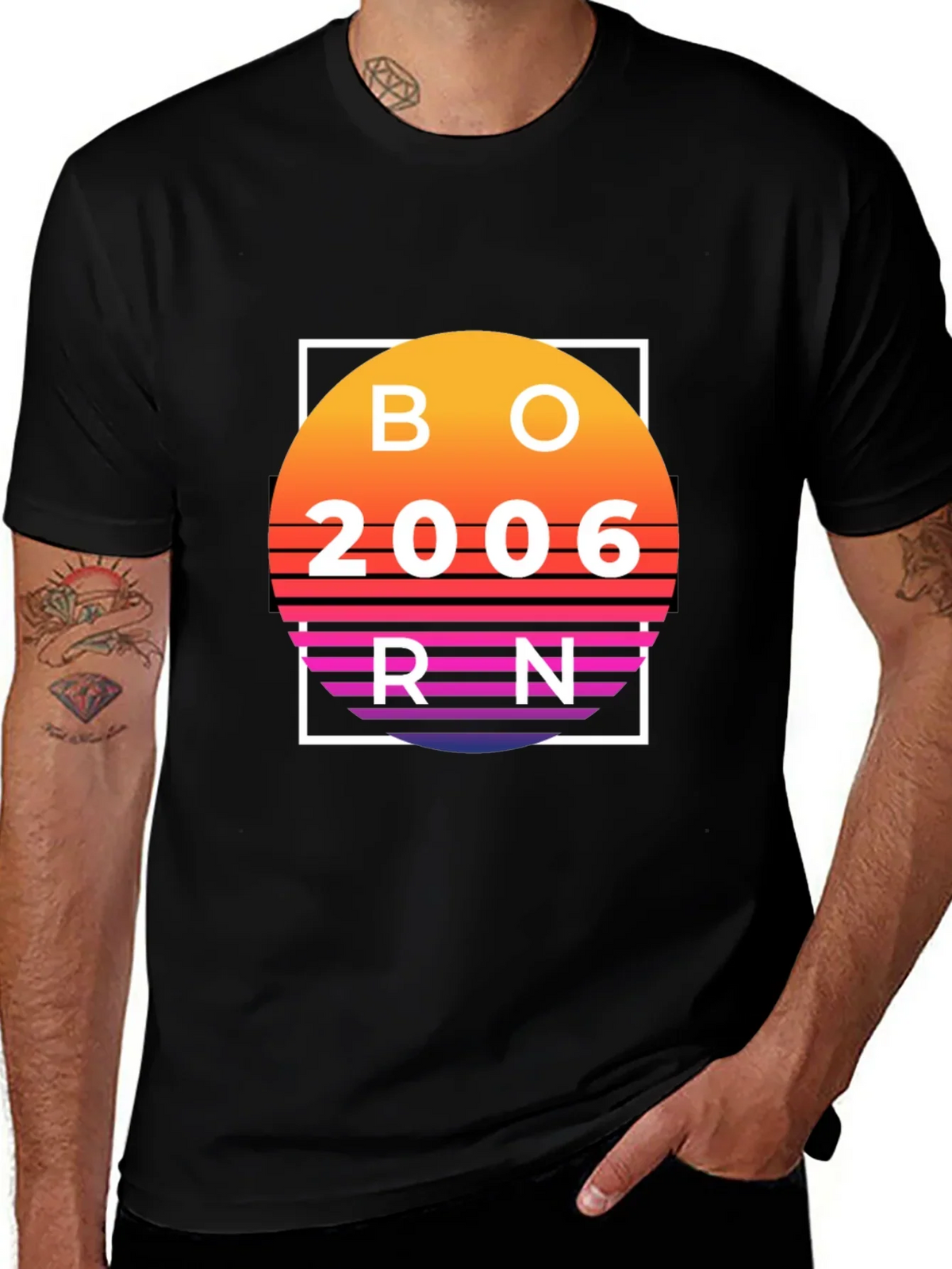 Born in 2006 Retro Sunset T-Shirt