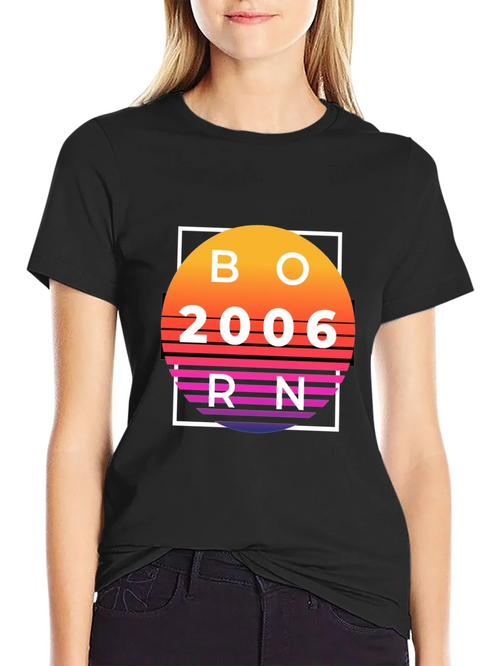 Born in 2006 Retro Sunset T-Shirt
