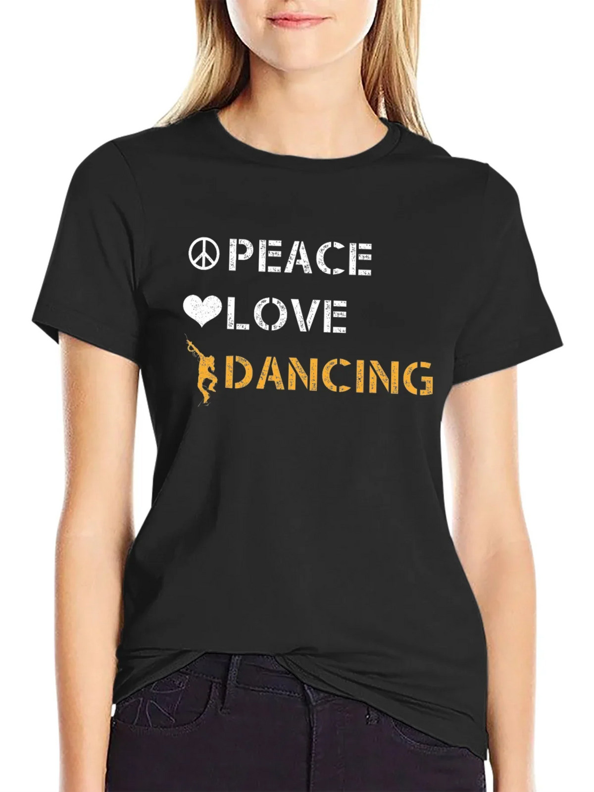 Peace Love Dancing Graphic Tee - Cool Dancer T-Shirt