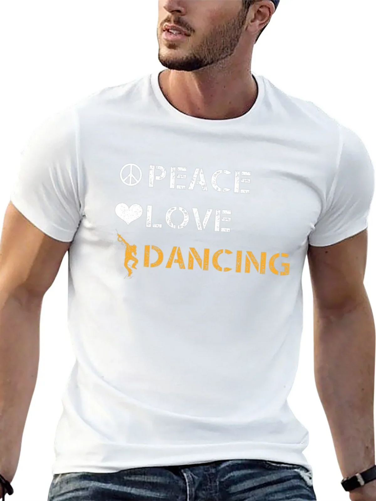 Peace Love Dancing Graphic Tee - Cool Dancer T-Shirt