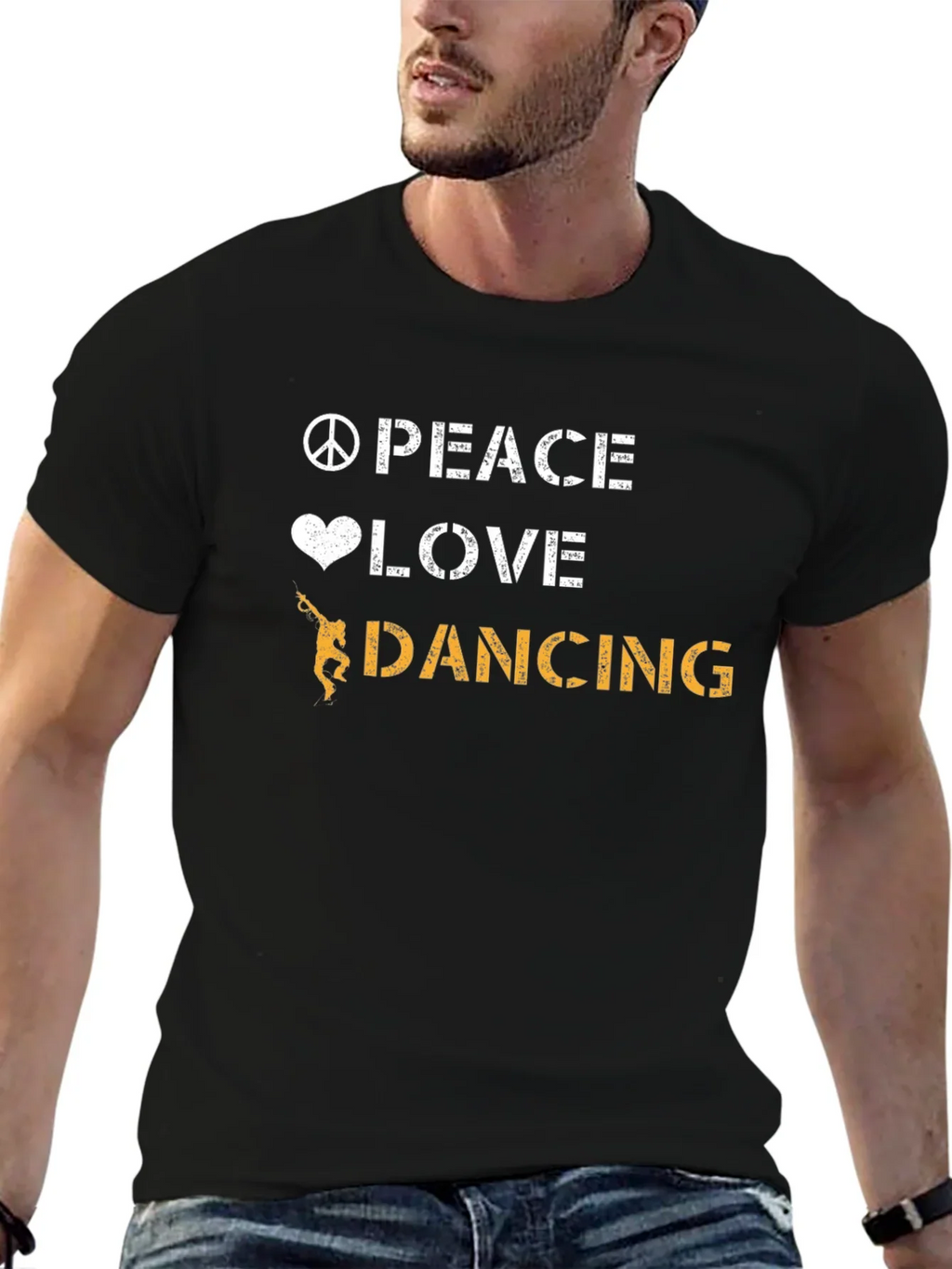 Peace Love Dancing Graphic Tee - Cool Dancer T-Shirt