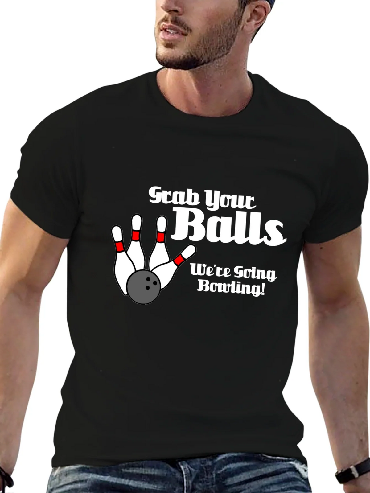 Grab Your Balls Bowling Graphic T-Shirt