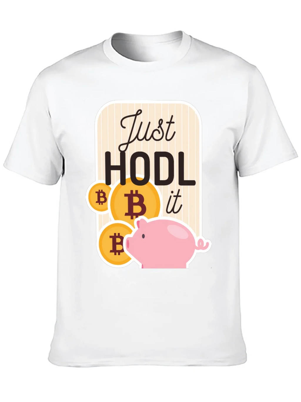 Just Hodl It Bitcoin Piggy Bank Black T-Shirt