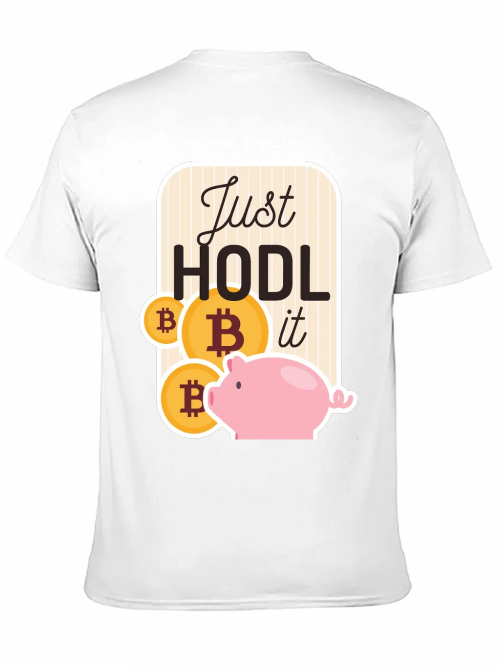 Just Hodl It Bitcoin Piggy Bank Black T-Shirt