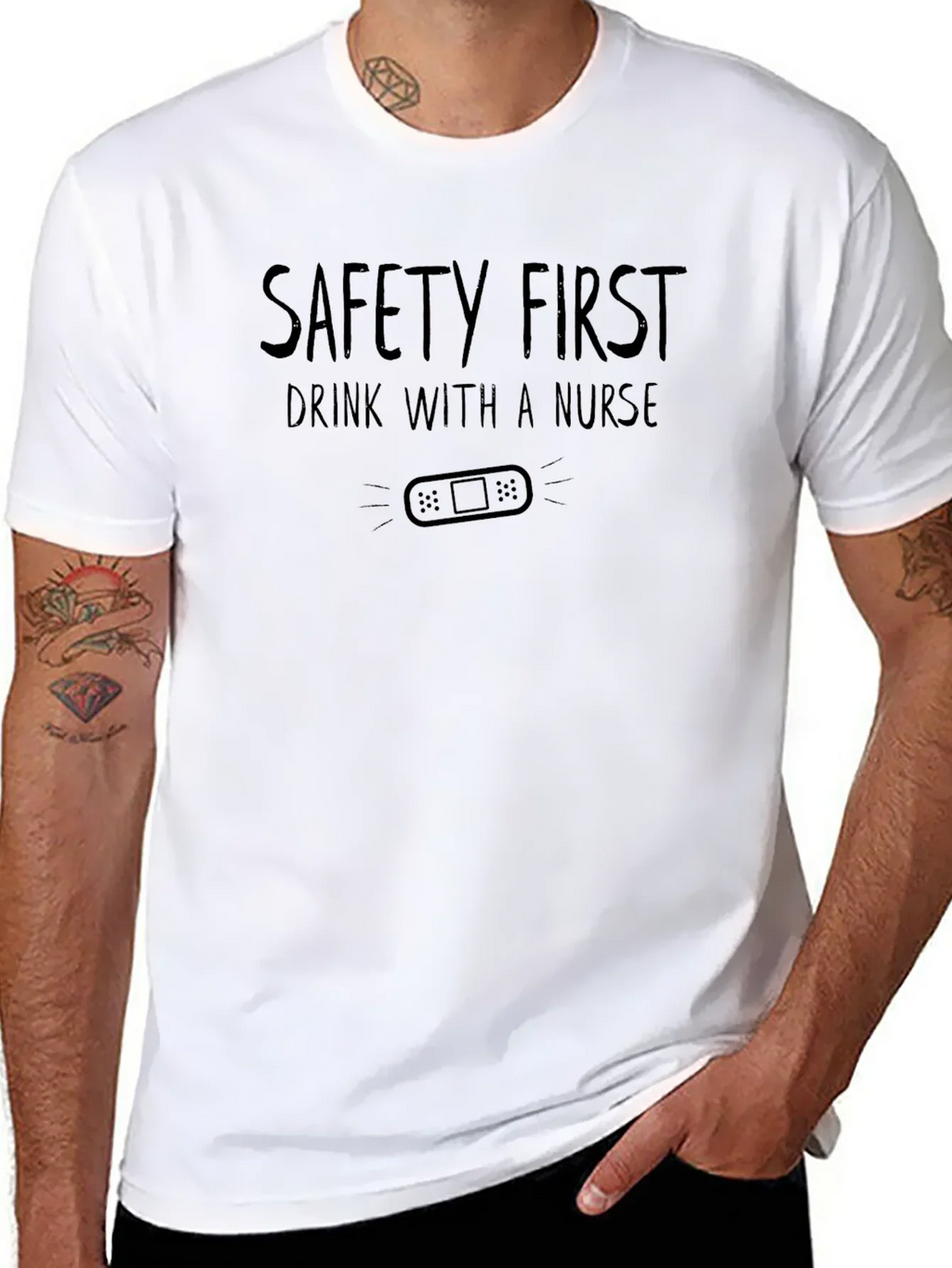 Safety First Drink with a Nurse Graphic Tee
