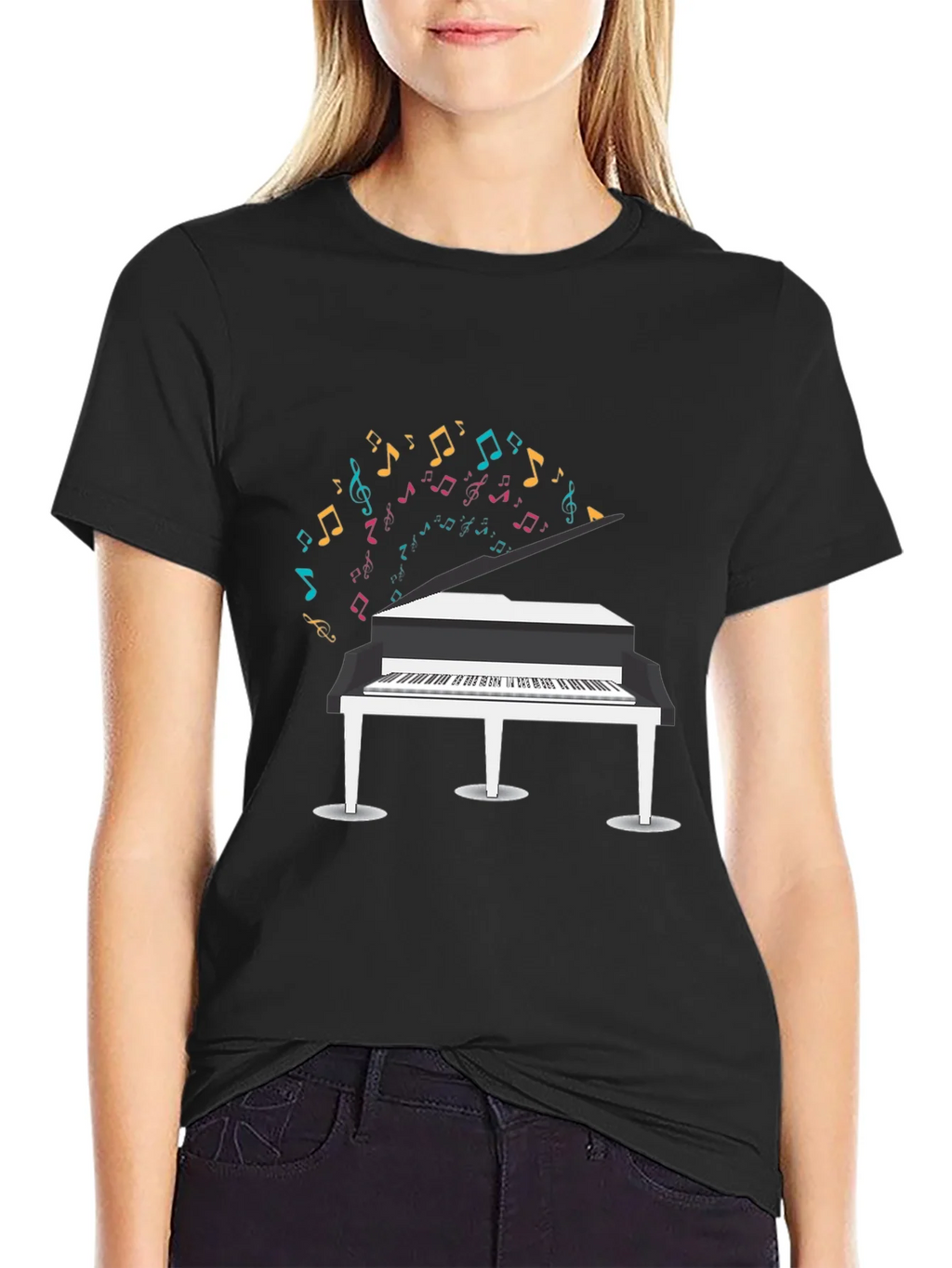 Piano Music Notes Graphic T-Shirt