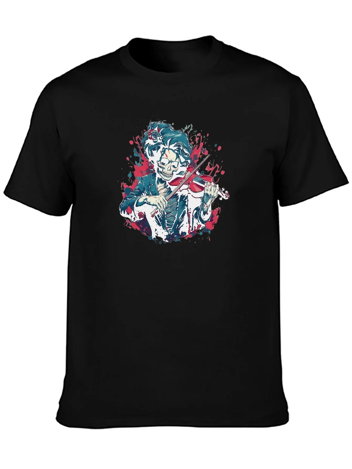 Skeleton Violinist Graphic Tee - Unique Music Lover Shirt