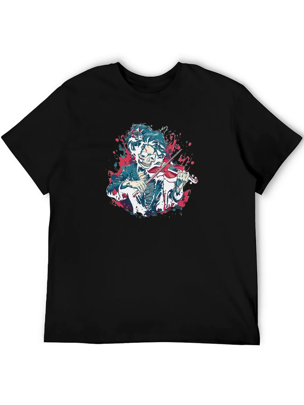 Skeleton Violinist Graphic Tee - Unique Music Lover Shirt