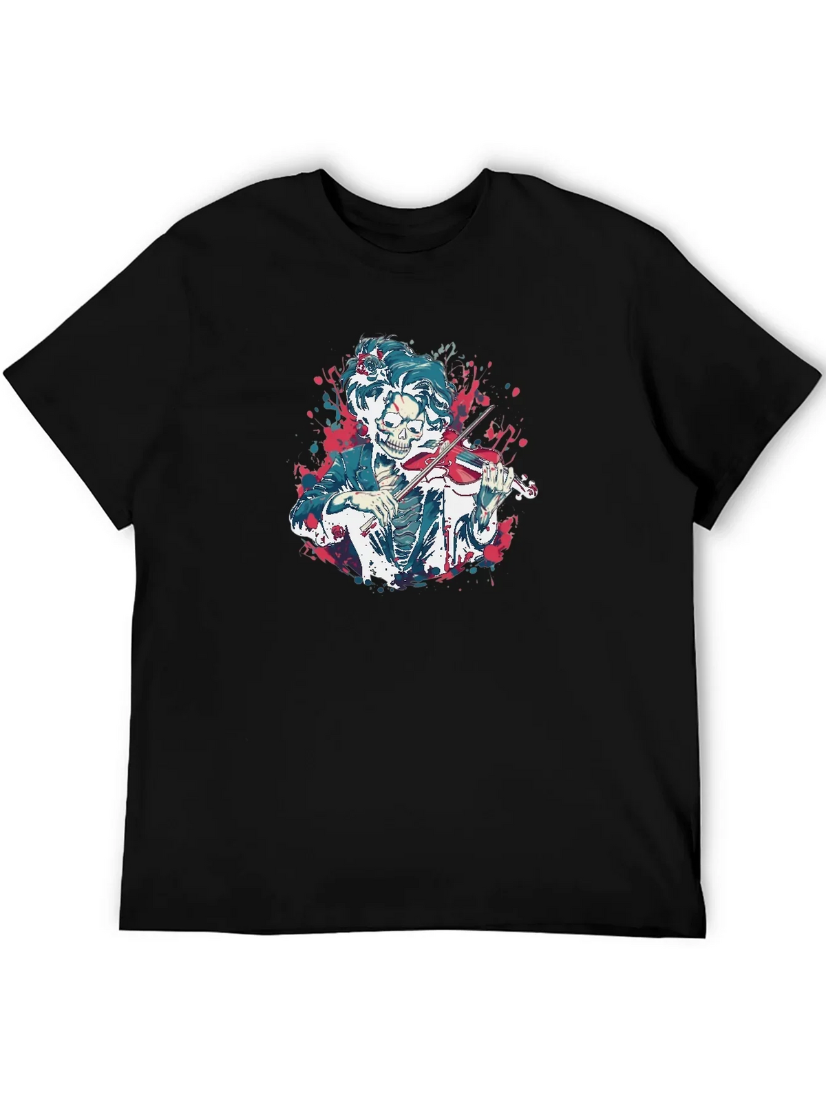 Skeleton Violinist Graphic Tee - Unique Music Lover Shirt