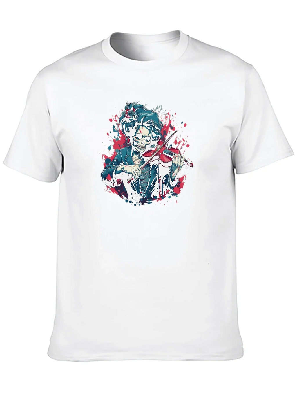 Skeleton Violinist Graphic Tee - Unique Music Lover Shirt