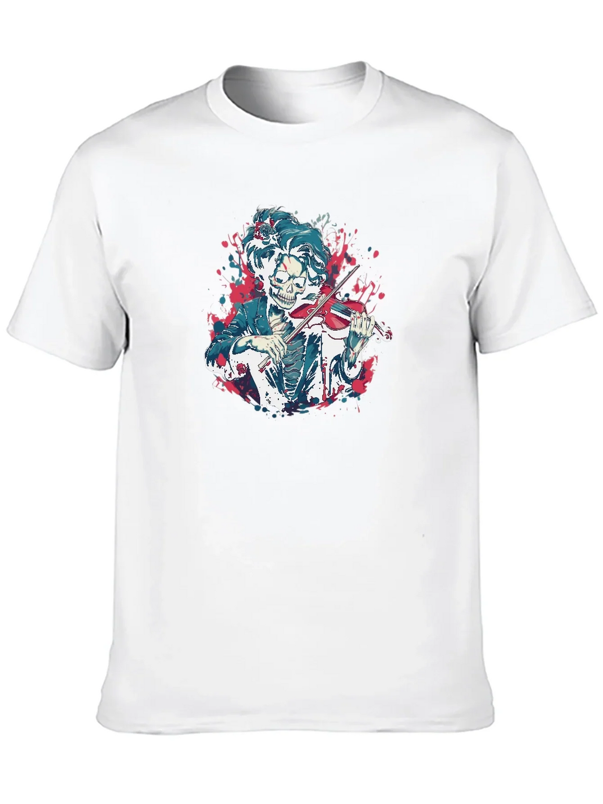 Skeleton Violinist Graphic Tee - Unique Music Lover Shirt
