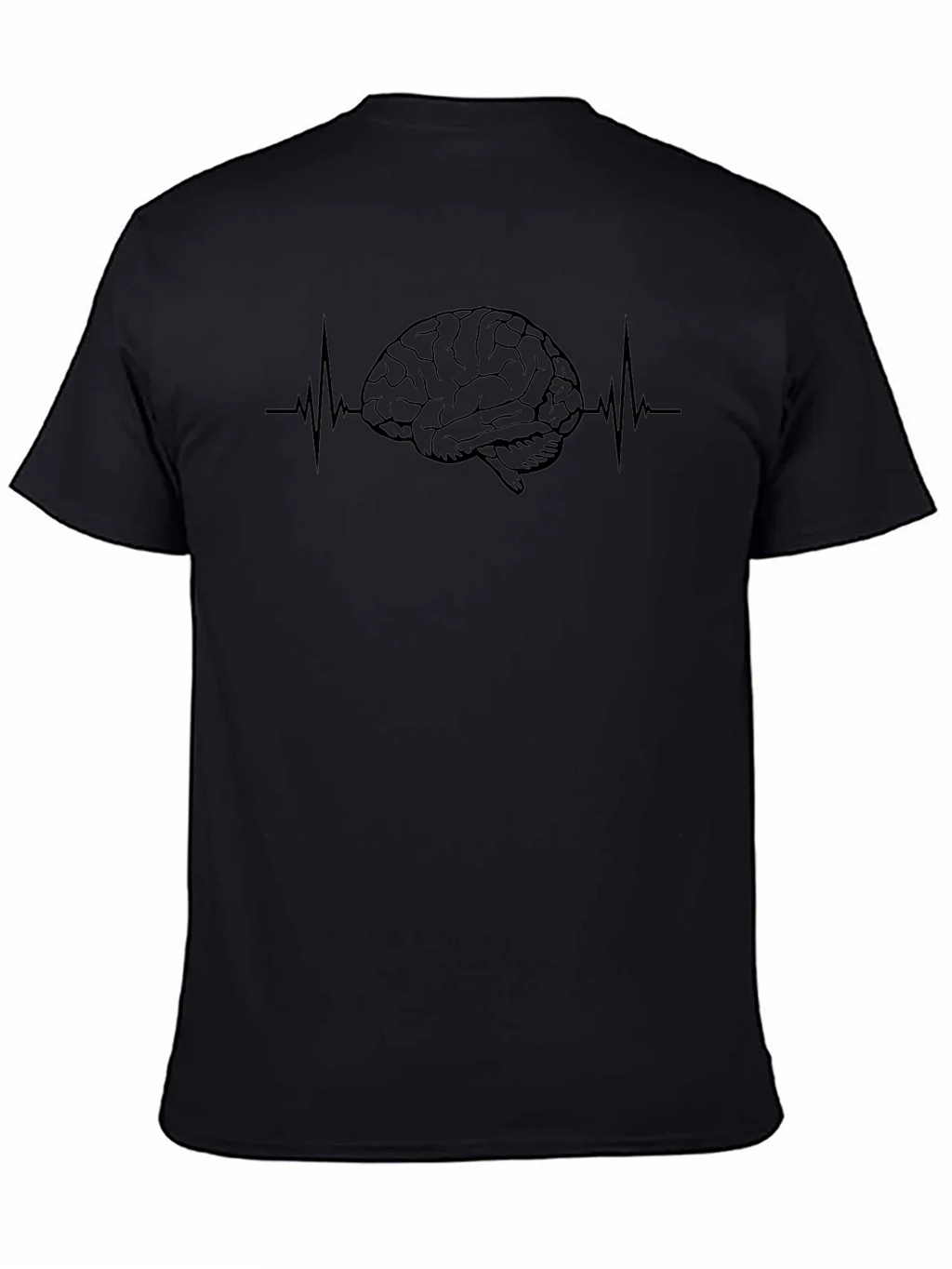 Brain Heartbeat Graphic Tee - Black