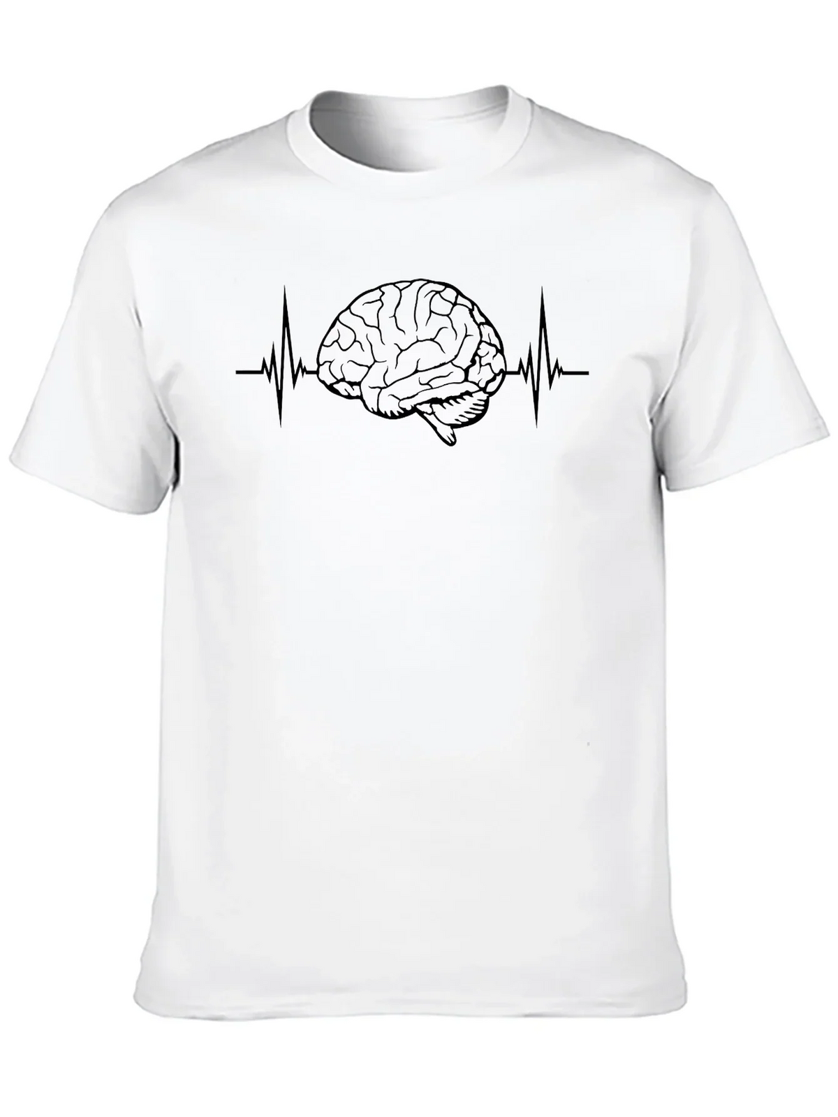 Brain Heartbeat Graphic Tee - Black