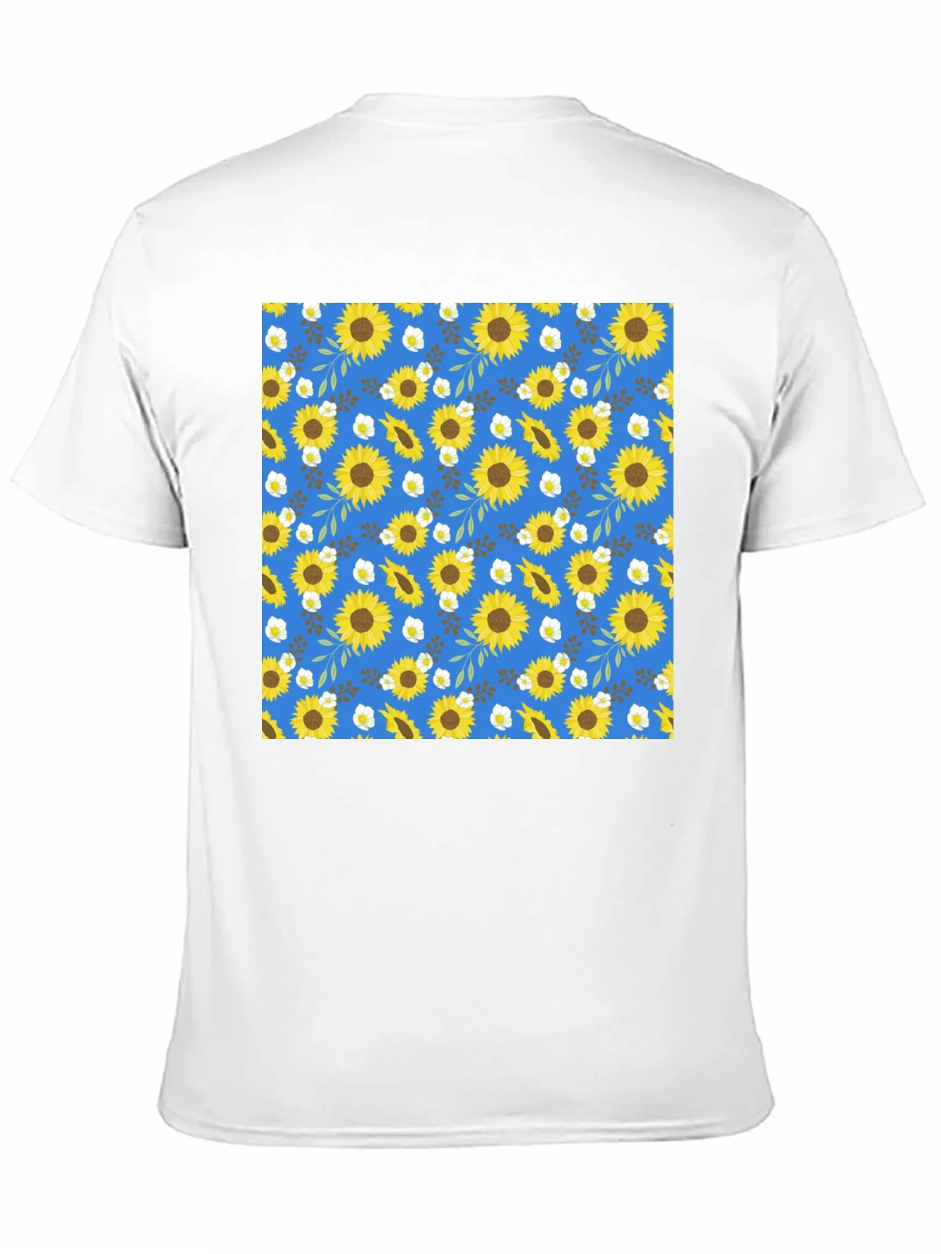 Sunflower Pattern Black T-Shirt