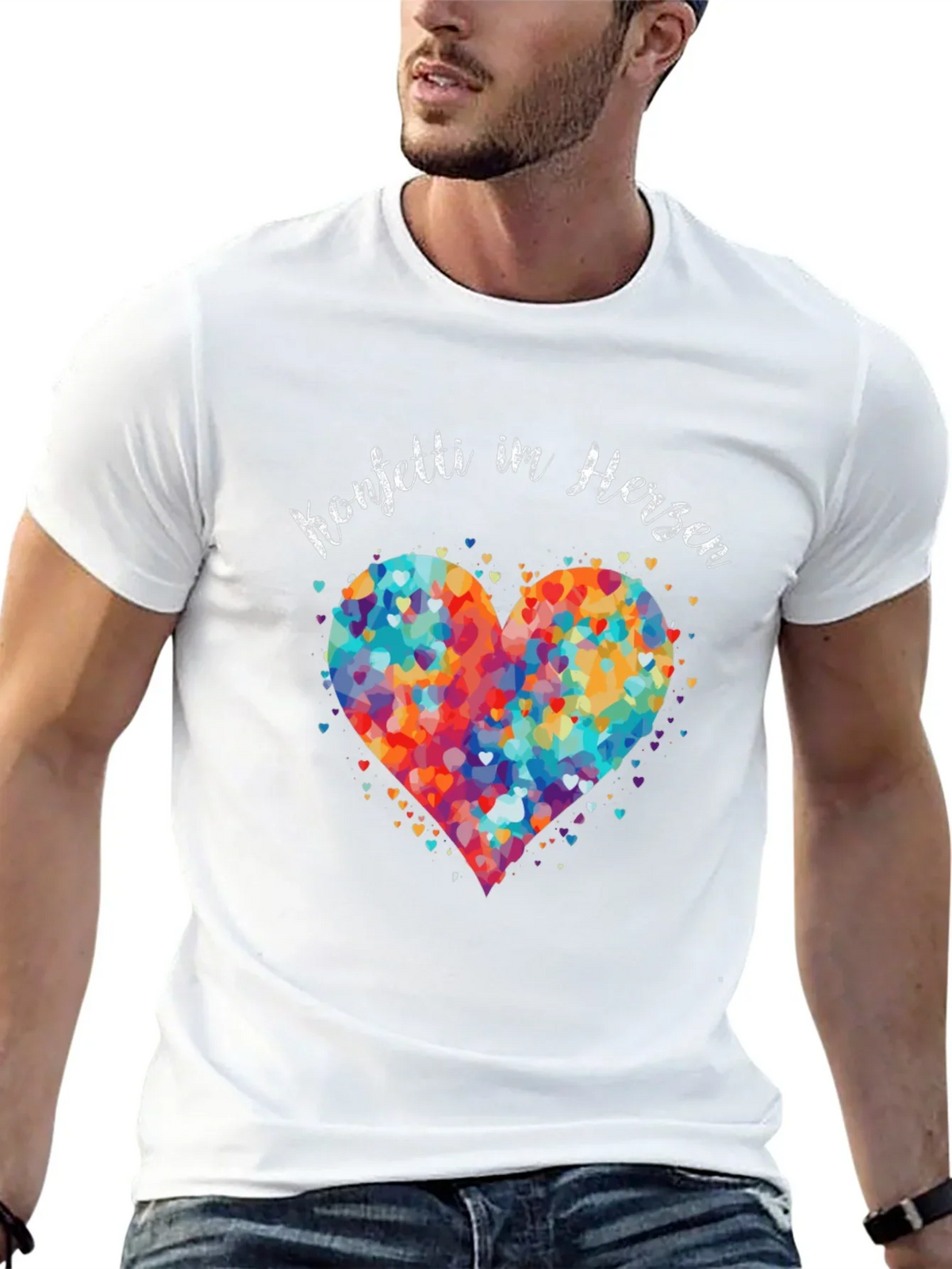 Confetti Heart Graphic T-Shirt - Unisex