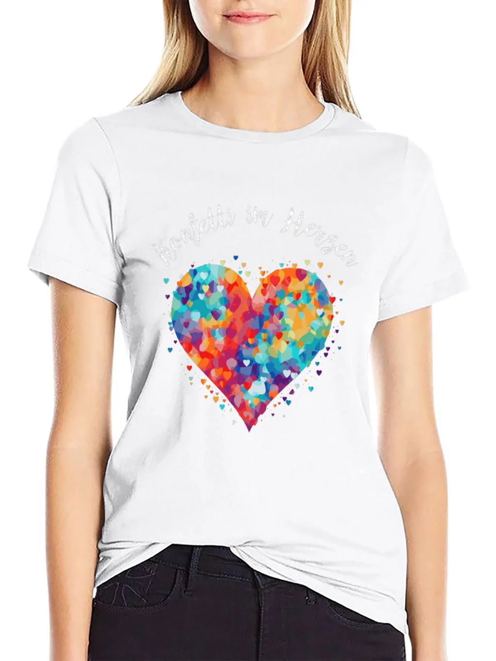 Confetti Heart Graphic T-Shirt - Unisex