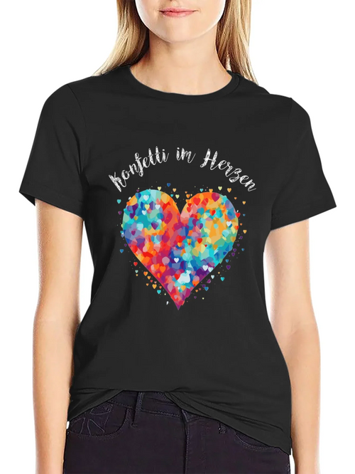 Confetti Heart Graphic T-Shirt - Unisex