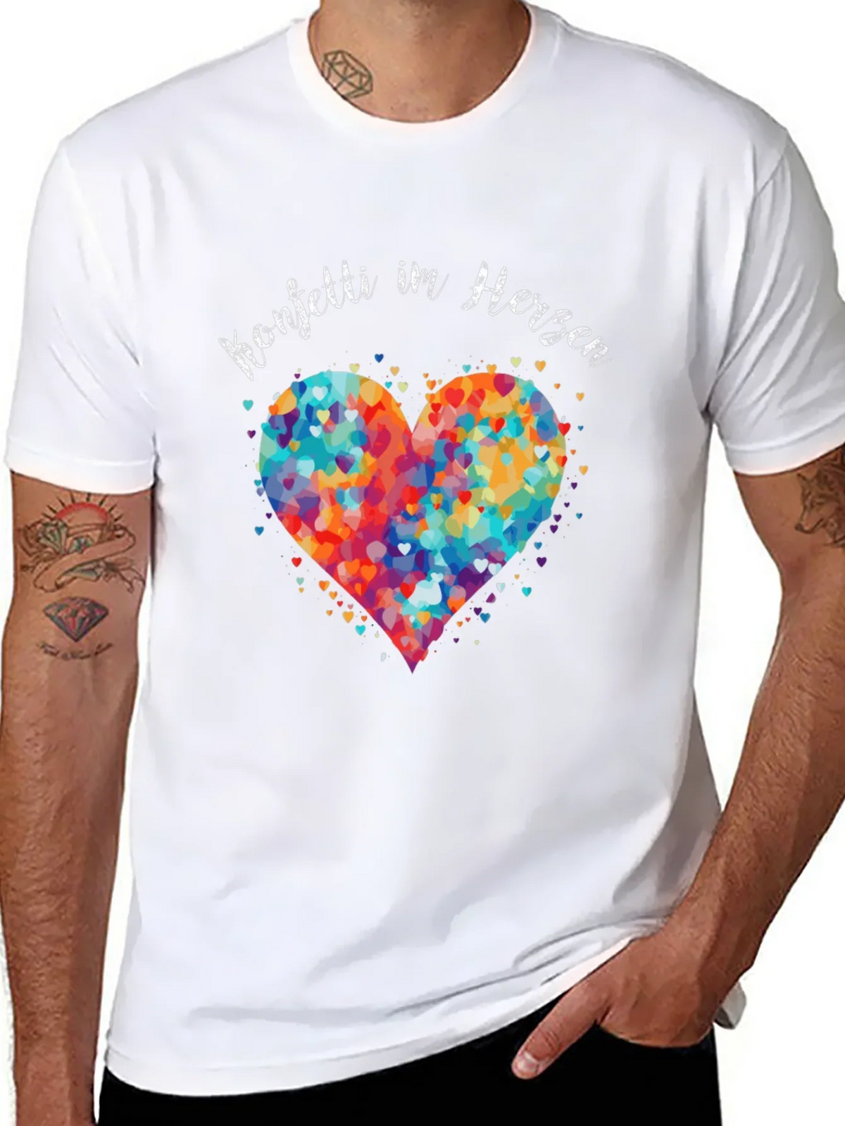 Confetti Heart Graphic T-Shirt - Unisex