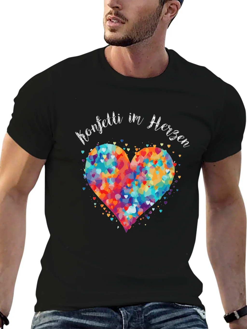 Confetti Heart Graphic T-Shirt - Unisex