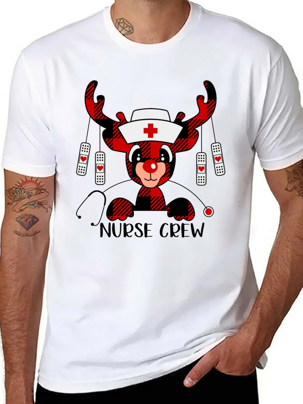 Nurse Crew Reindeer Christmas T-Shirt