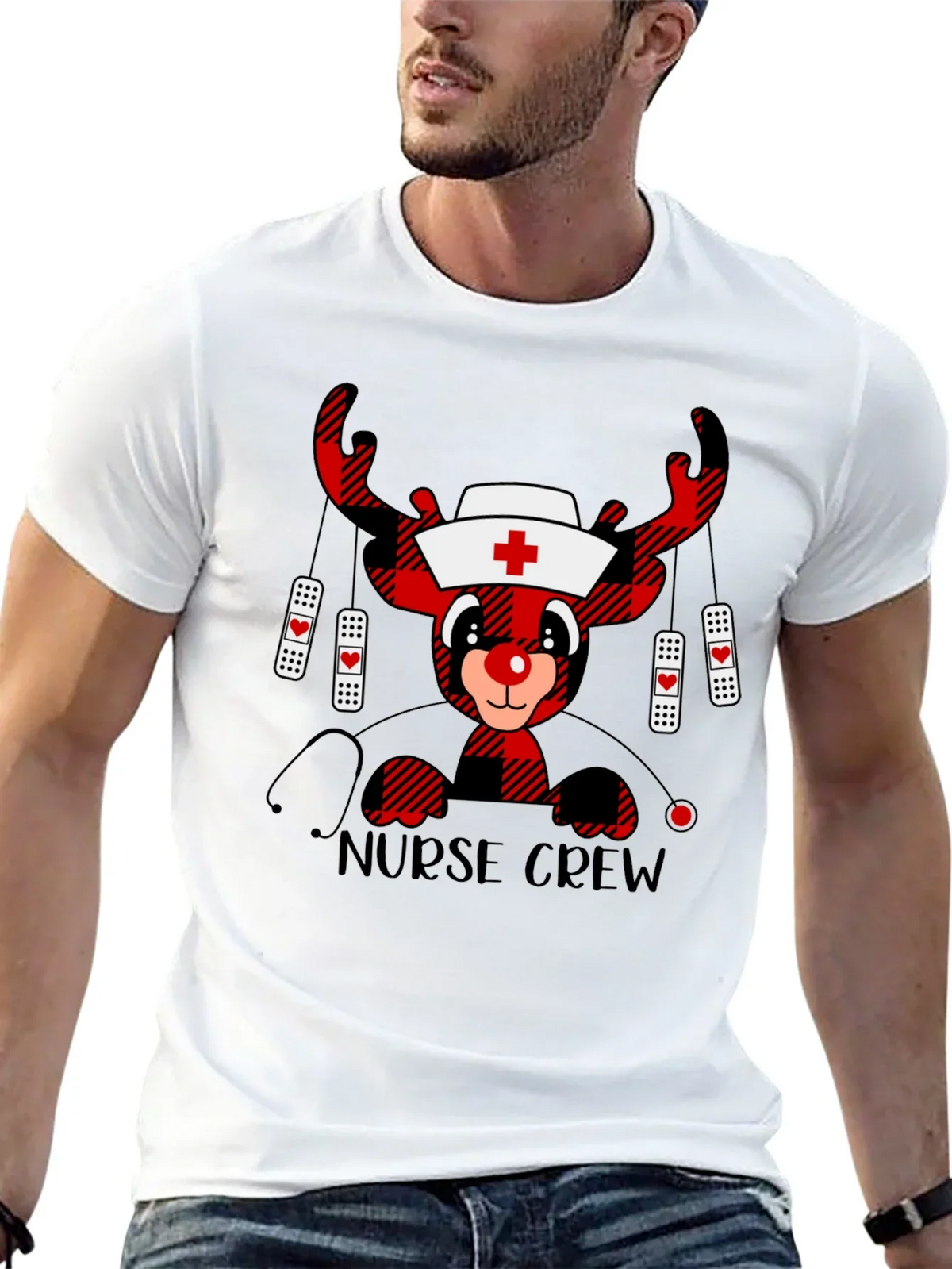 Nurse Crew Reindeer Christmas T-Shirt