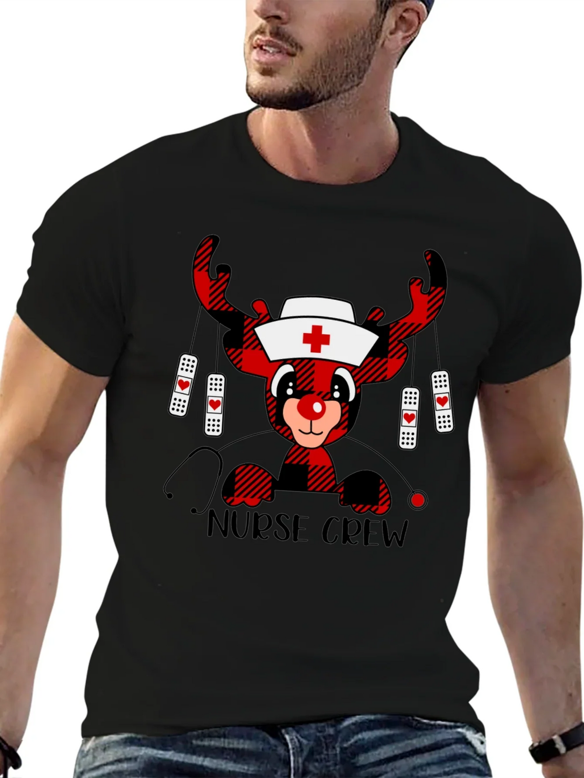 Nurse Crew Reindeer Christmas T-Shirt