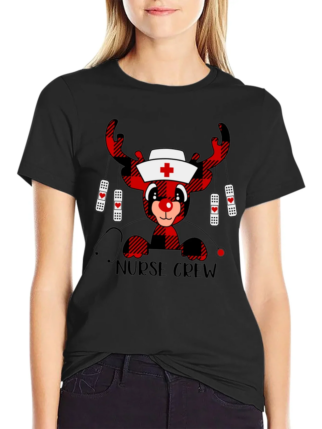 Nurse Crew Reindeer Christmas T-Shirt