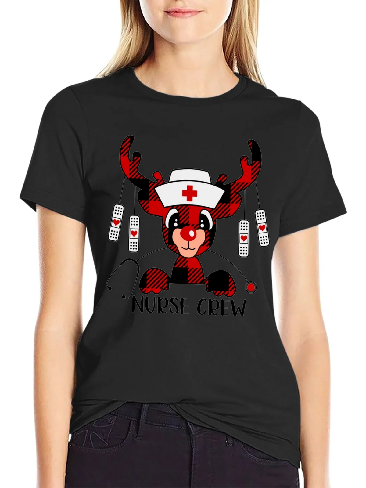 Nurse Crew Reindeer Christmas T-Shirt