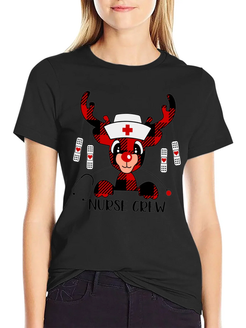 Nurse Crew Reindeer Christmas T-Shirt