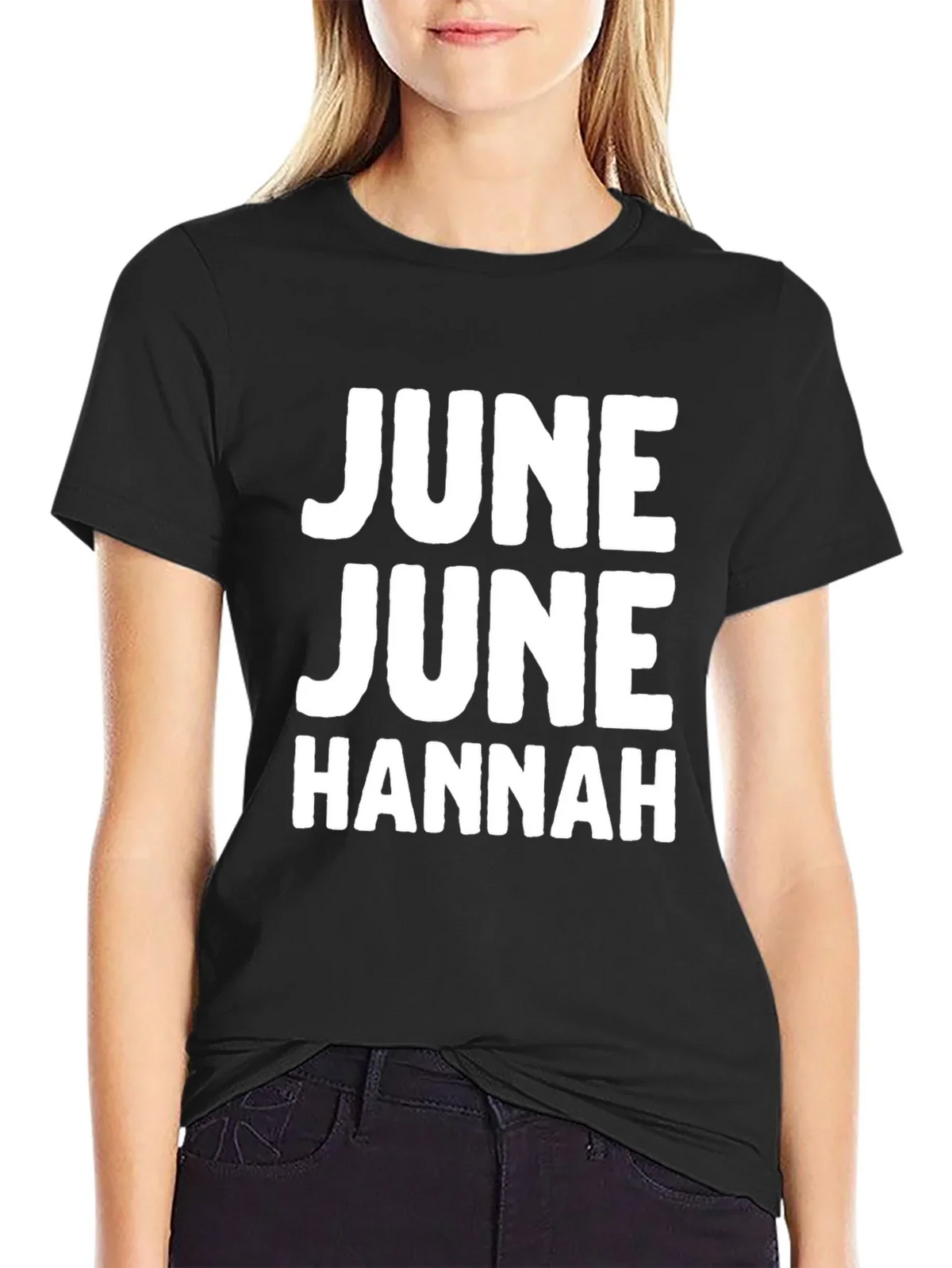 June June Hannah Black Tee