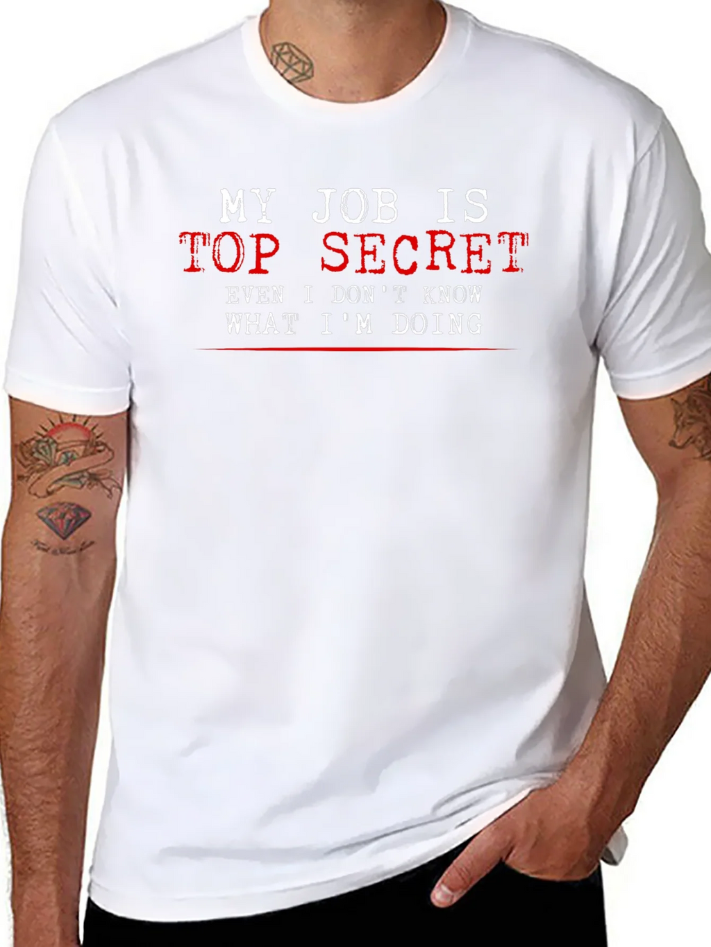 Top Secret Job T-Shirt - Funny Black Tee
