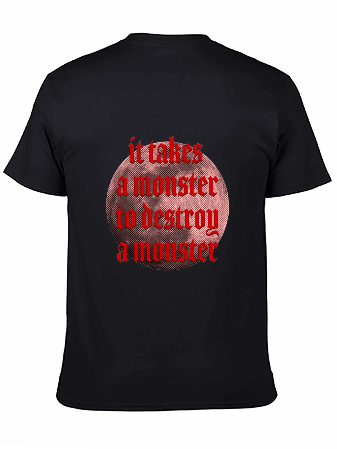 Monster Destroy Graphic Black T-Shirt