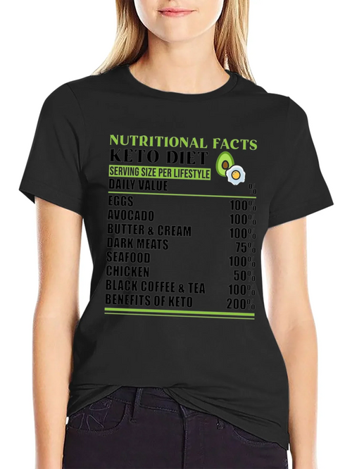 Keto Diet T-Shirt Nutritional Facts Lifestyle Tee