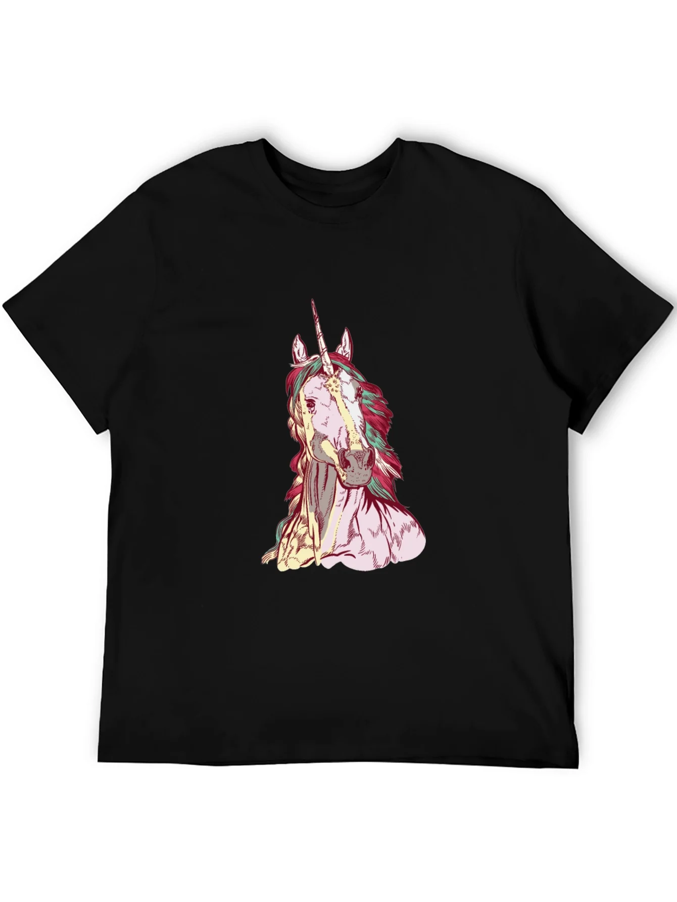Unicorn Graphic T-Shirt - Black Cotton Tee