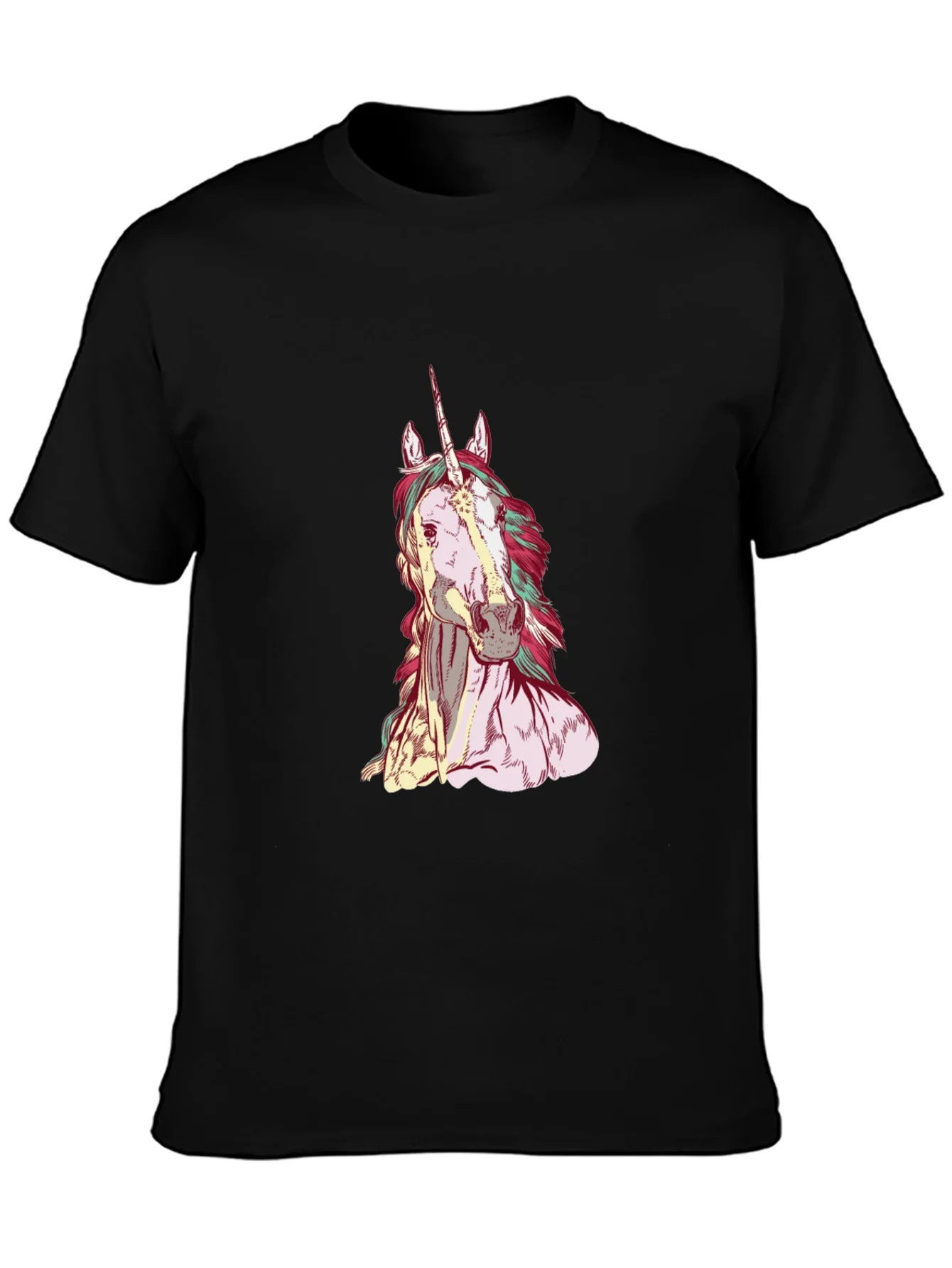 Unicorn Graphic T-Shirt - Black Cotton Tee
