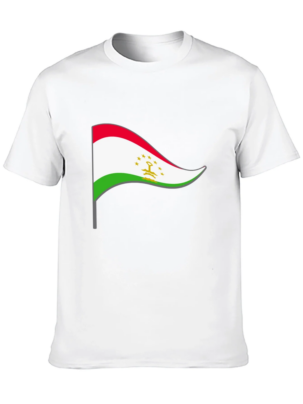 Tajikistan Flag Graphic Tee - Black Cotton Shirt