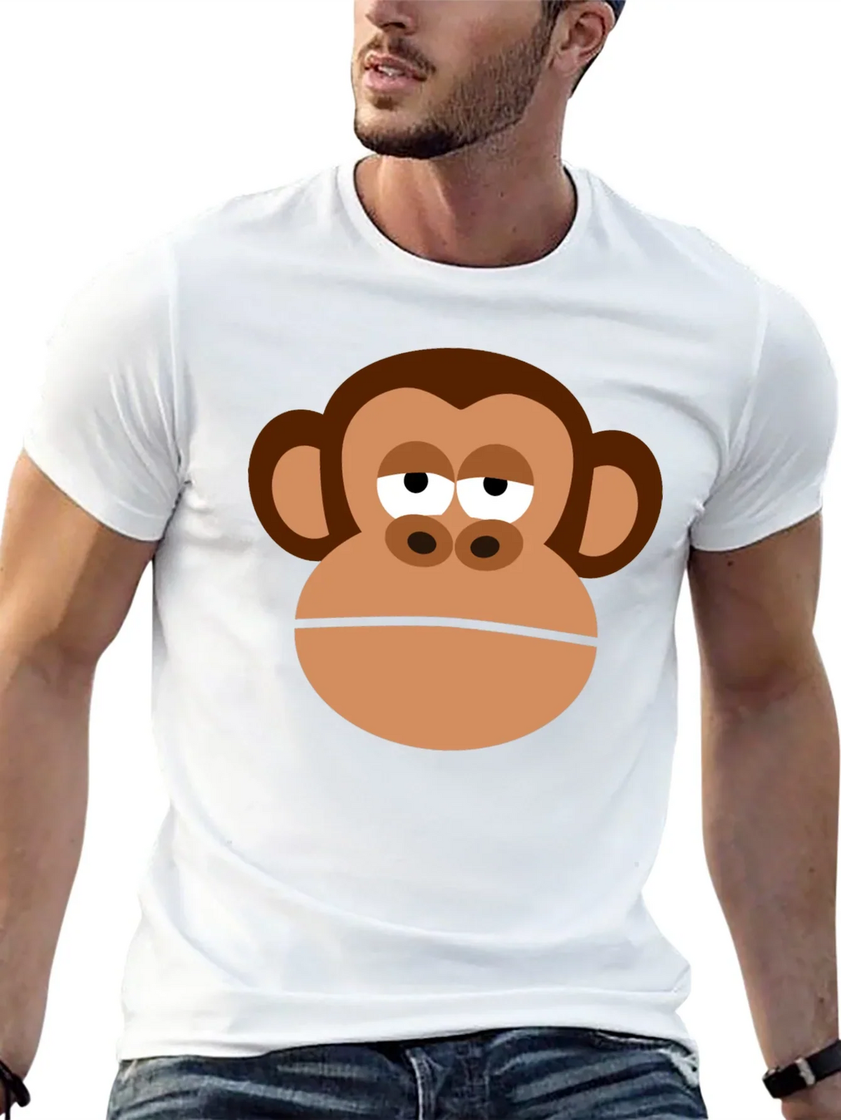 Monkey Face Graphic Tee - Funny Unisex T-Shirt