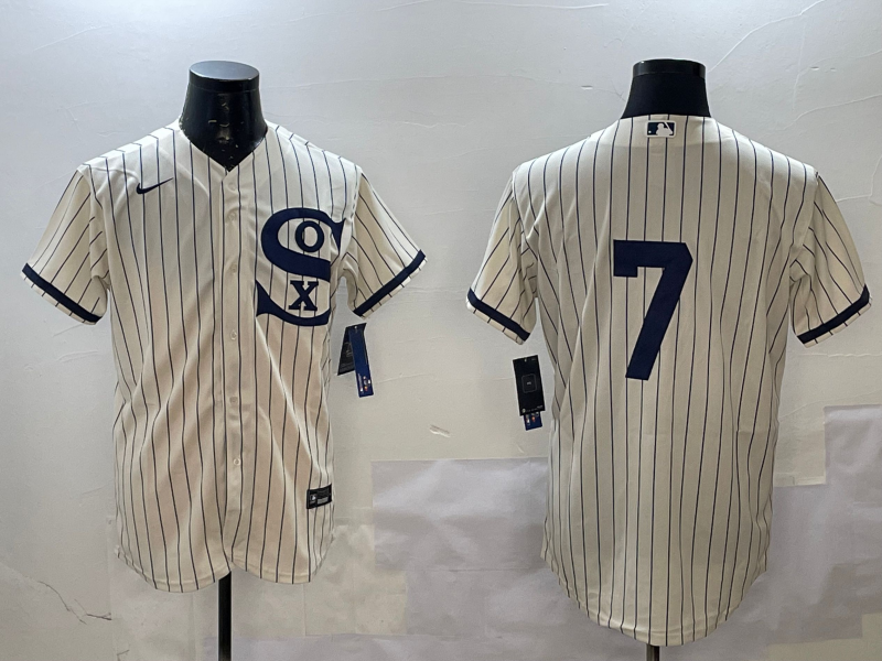 Men's Chicago White Sox Tim Anderson #7 Cream Replica Player Jersey