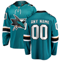 Men's San Jose Sharks Teal Home Breakaway Custom Jersey1