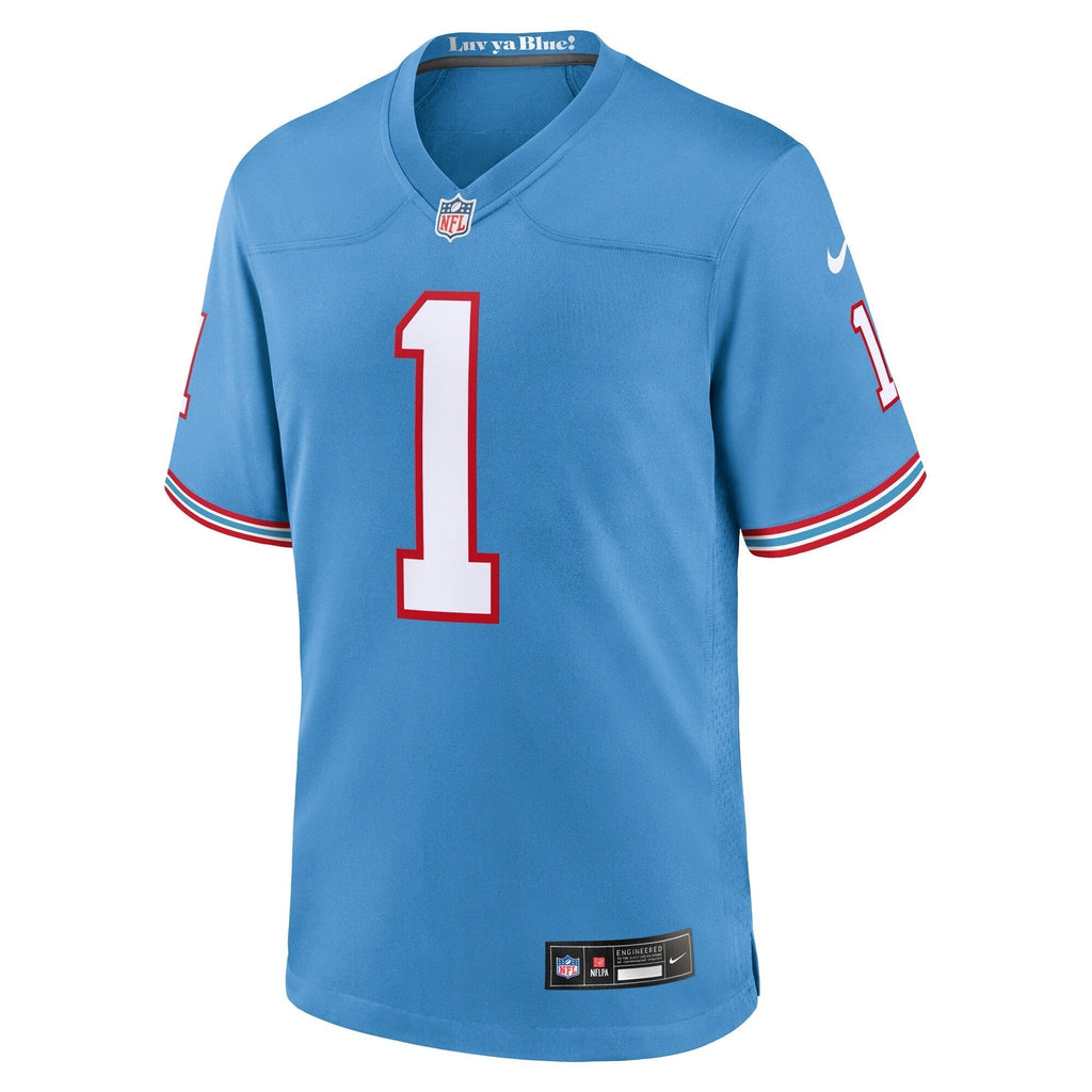 Warren Moon Tennessee Titans Nike Oilers Throwback Retired   Game Jersey - Light Blue