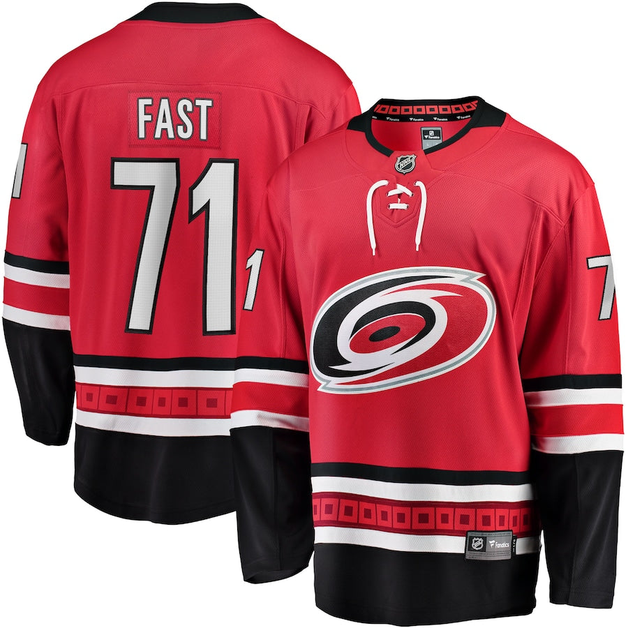 Jesper Fast Carolina Hurricanes   Alternate Breakaway Jersey - Red