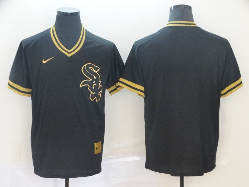 Men's Chicago White Sox Black Cooperstown Collection Blank Jersey1