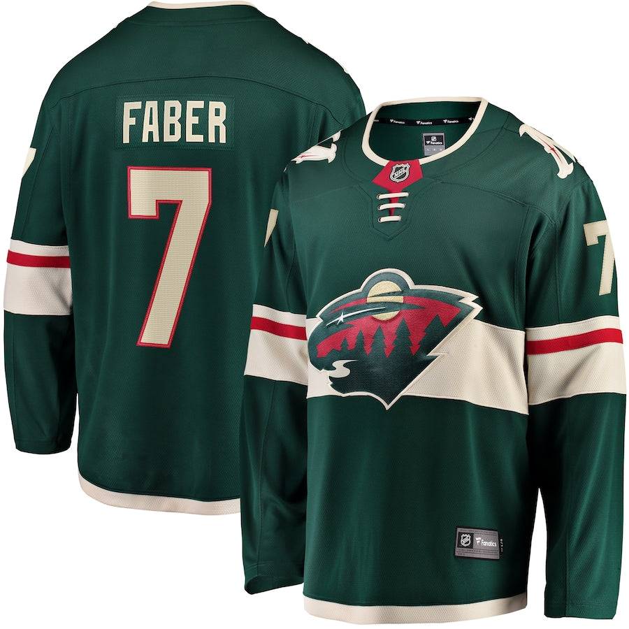 Brock Faber Minnesota Wild   Home Breakaway  Jersey - Green