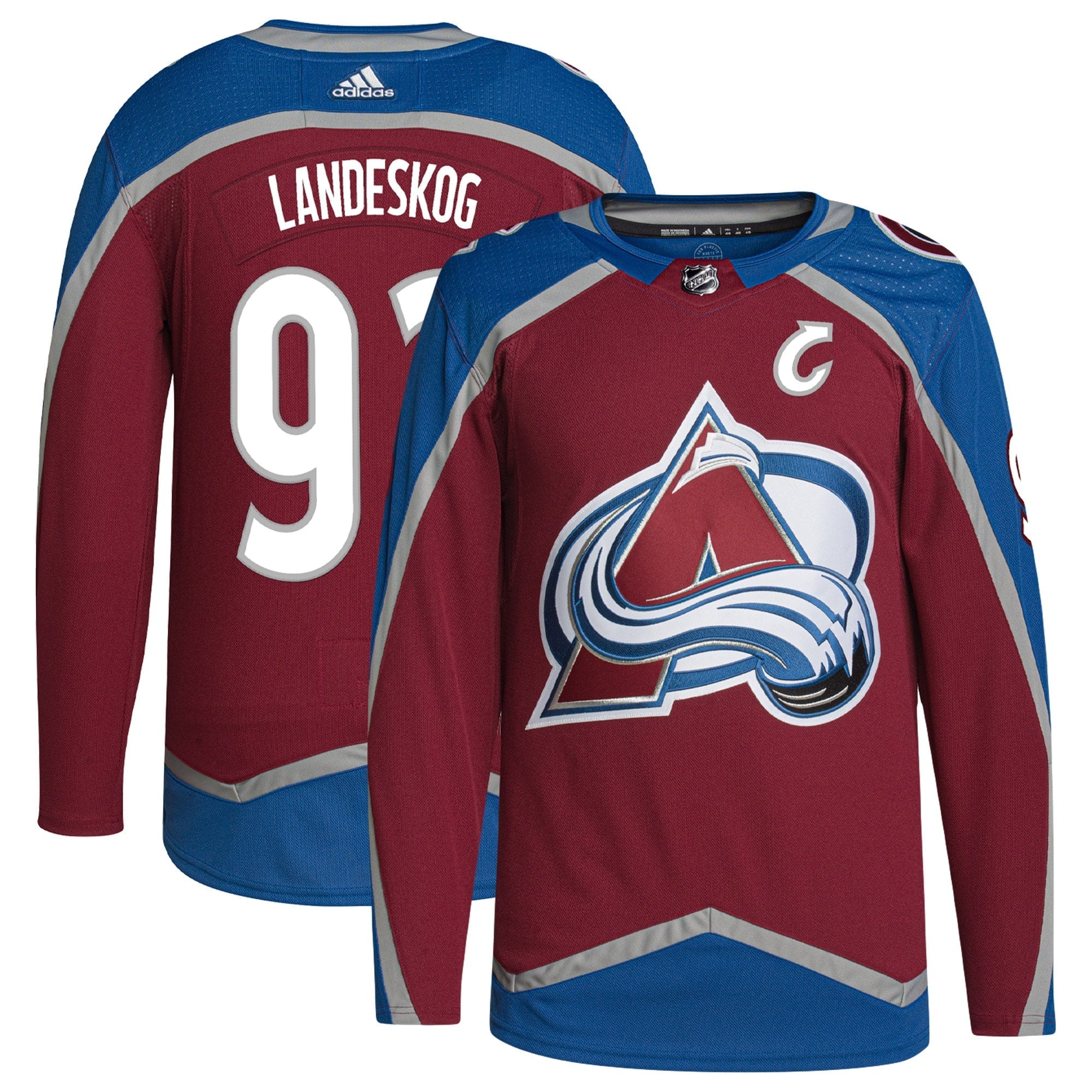 Gabriel Landeskog Colorado Avalanche   Primegreen   Jersey - Burgundy