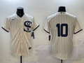 Men's Chicago White Sox Yoan Moncada #10 Cream Replica Player Jersey
