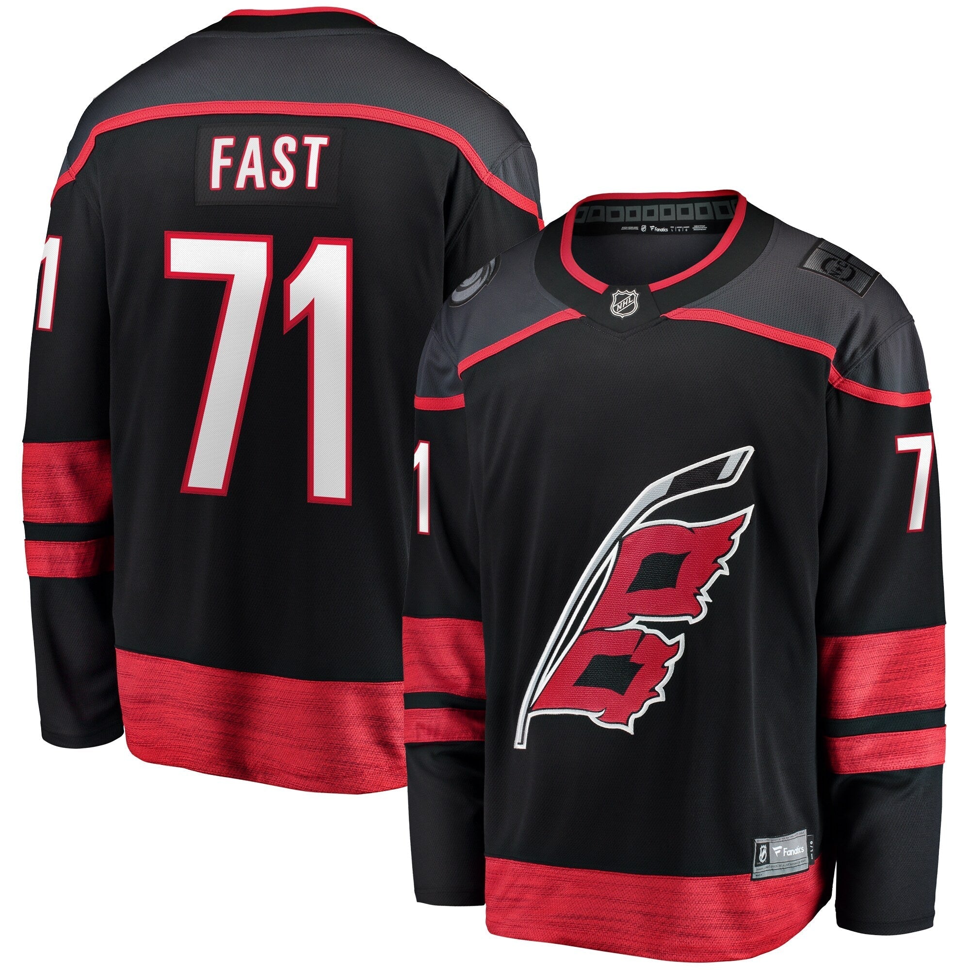 Jesper Fast Carolina Hurricanes   Home Breakaway Jersey - Black