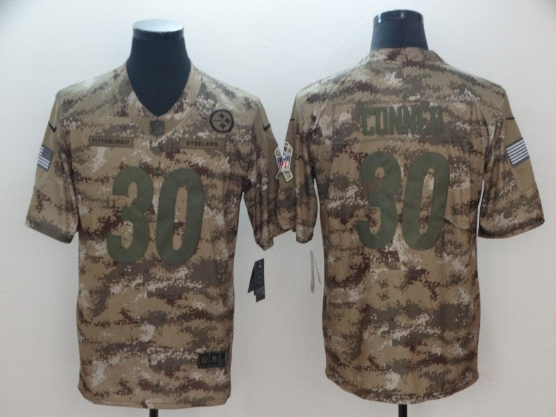 Men's Pittsburgh Steelers James Conner #30 Camouflage Game Jersey1