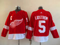 Men's Detroit Red Wings Nicklas Lidstrom Mitchell #5 Red Breakaway Player Jersey1